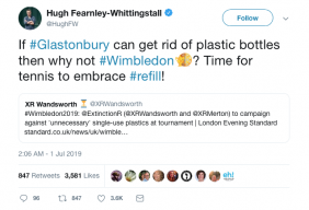 Celebrity chef criticises Wimbledon plastic policy Wimbledon 