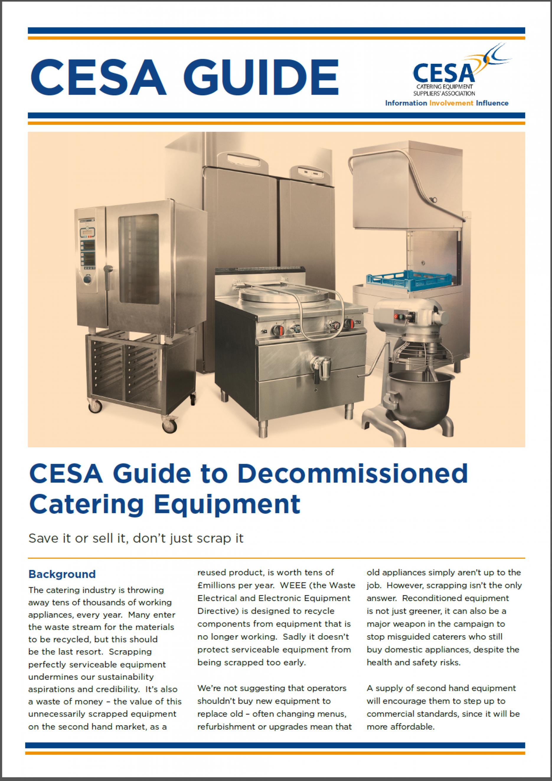 ‘Guide to Decommissioned Catering Equipment’