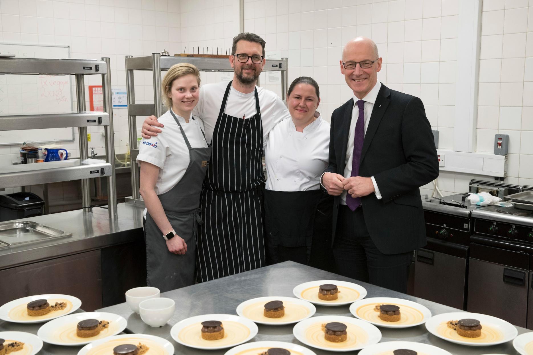 (L-R) Plhakova with David Ward, Vass and John Swinney