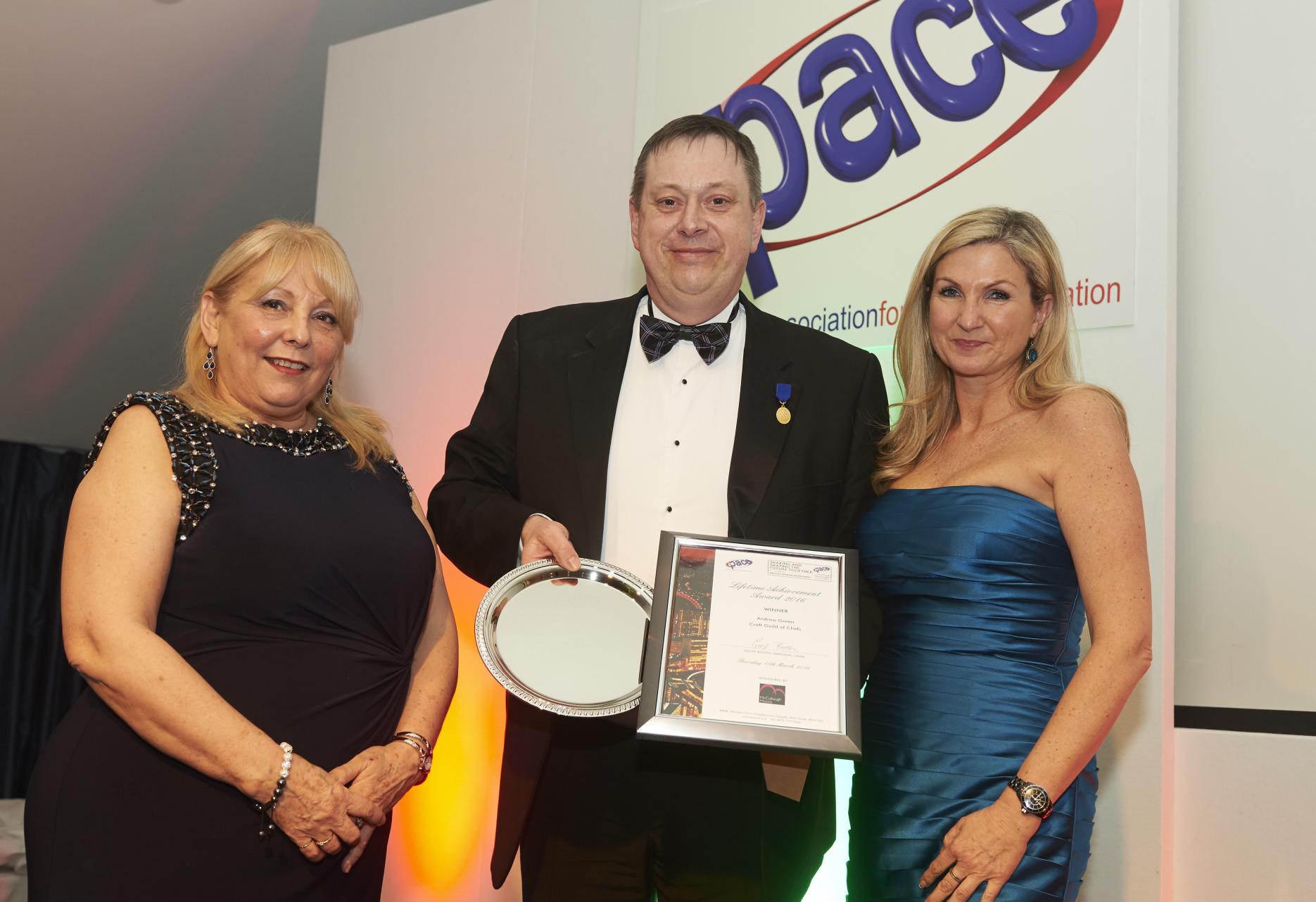 Sue Kenyon, Director, PACE; Andrew Green, Operations Director, Craft Guild of Chefs; Billie Moore, Managing Director, McCullough Moore (sponsor)