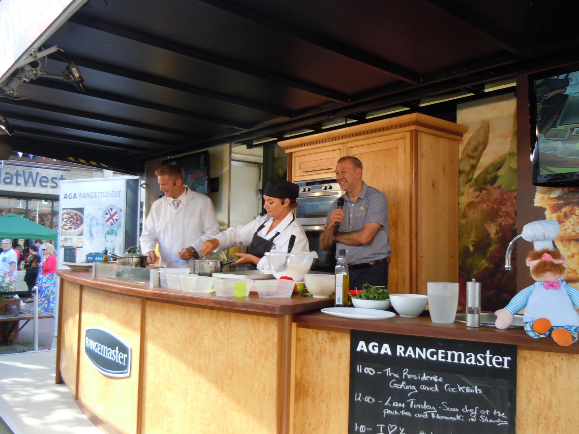 Brian Mellor hosting Food Theatre at the Nantwich festival Image of Brian Mellor hosting Food Theatre at the Nantwich festival