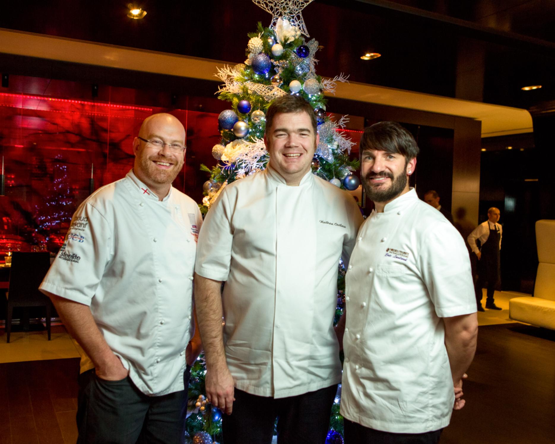 Eric Lanlard, Simon Hulstone & Nathan Outlaw cooked a course each at the dinner