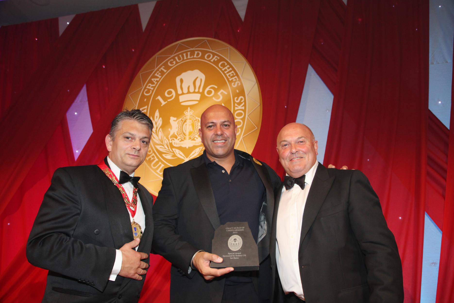 Sat Bains collecting his special achievement award at this year's awards Sat Bains tops Sunday Times list of best UK restaurants