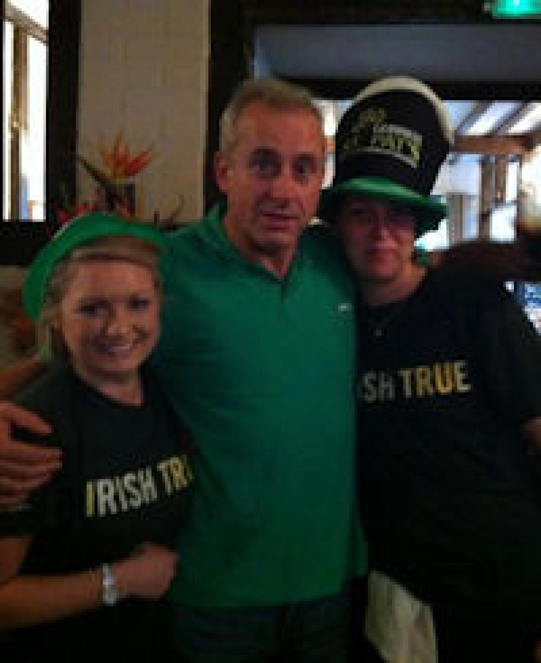 Rufus Hall with staff at the White Hart.