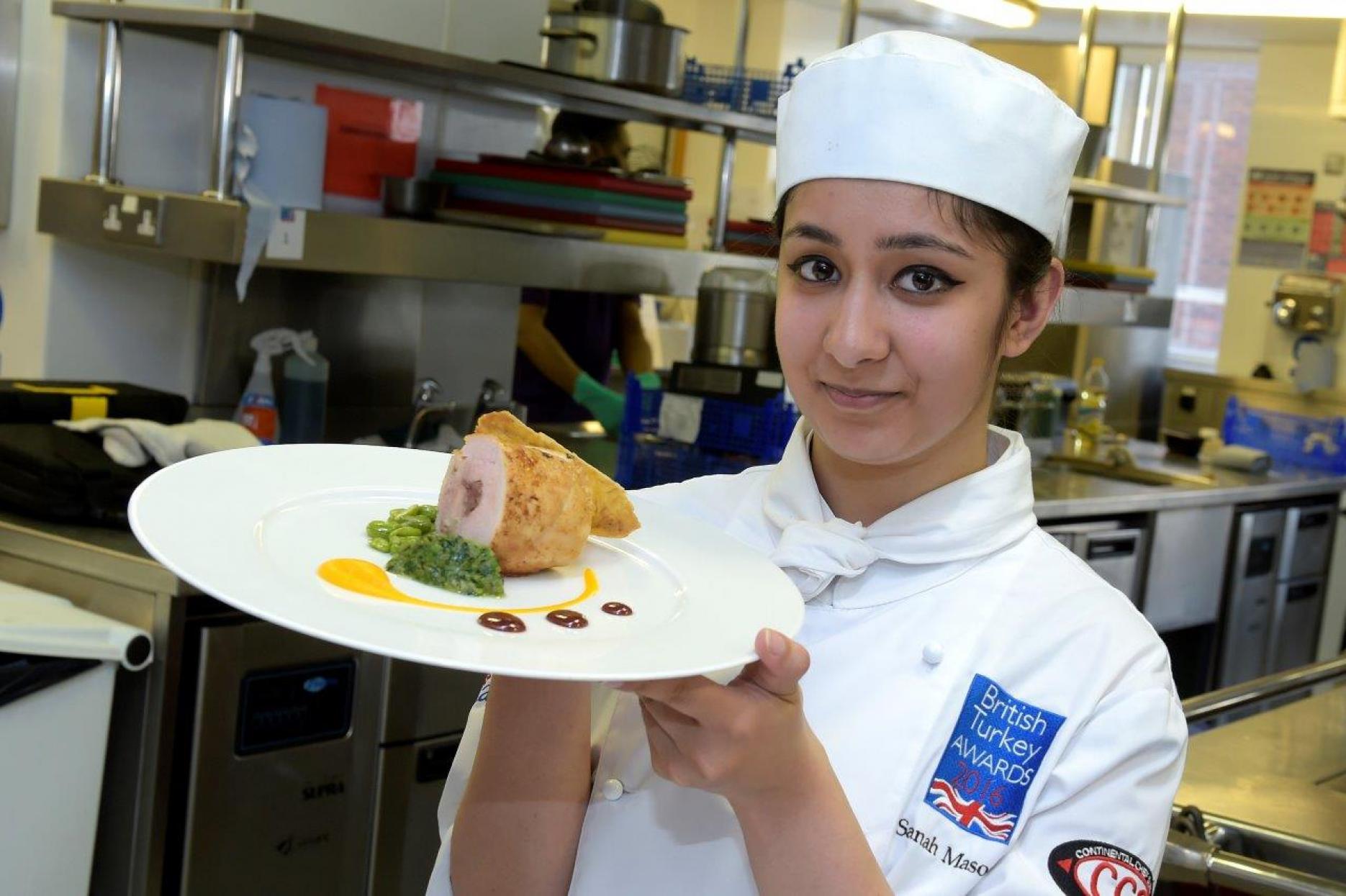 Sanah Masood, of UCB, with her winning main