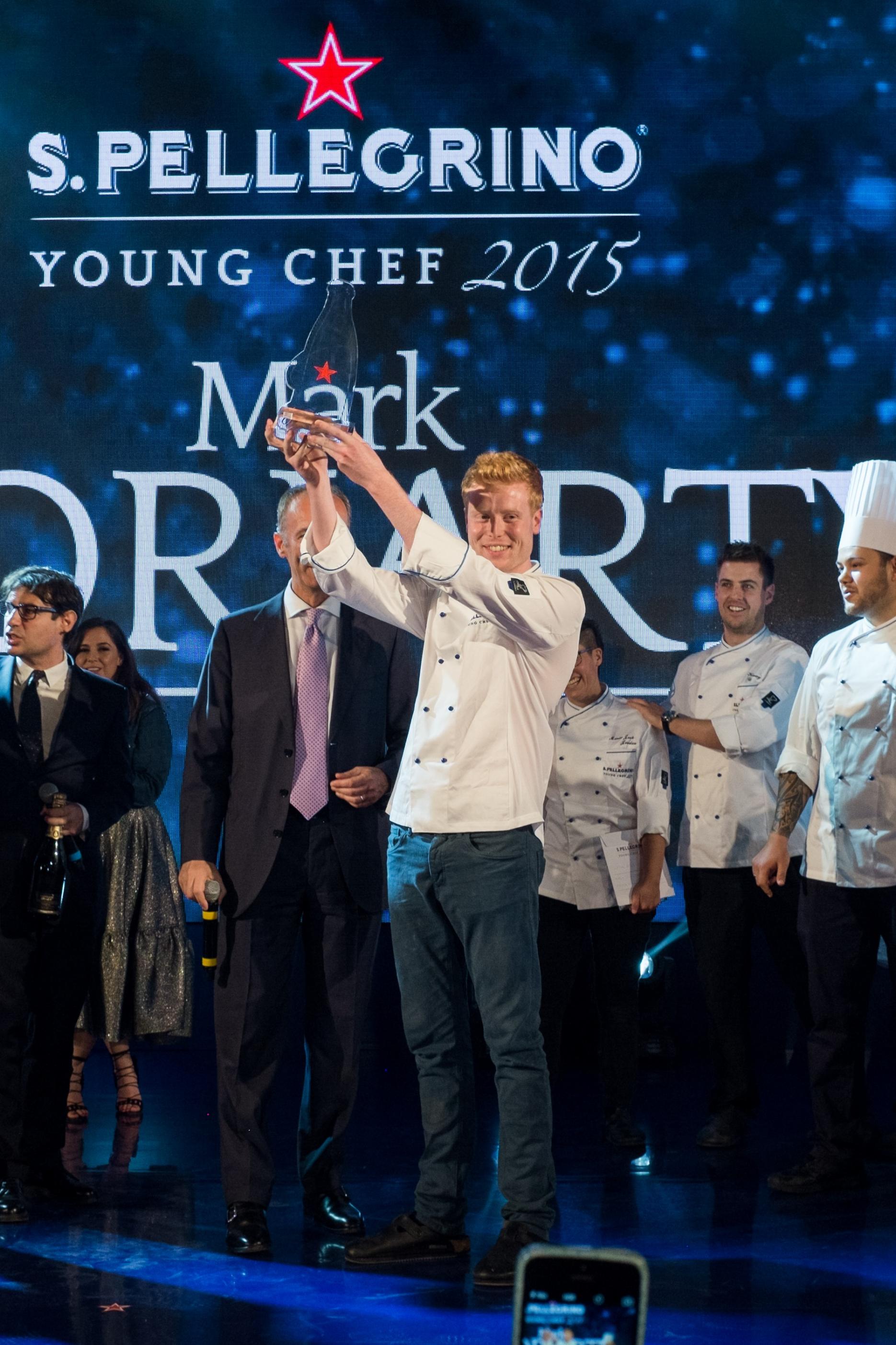 Mark Moriarty celebrating his win at the 2015 competition