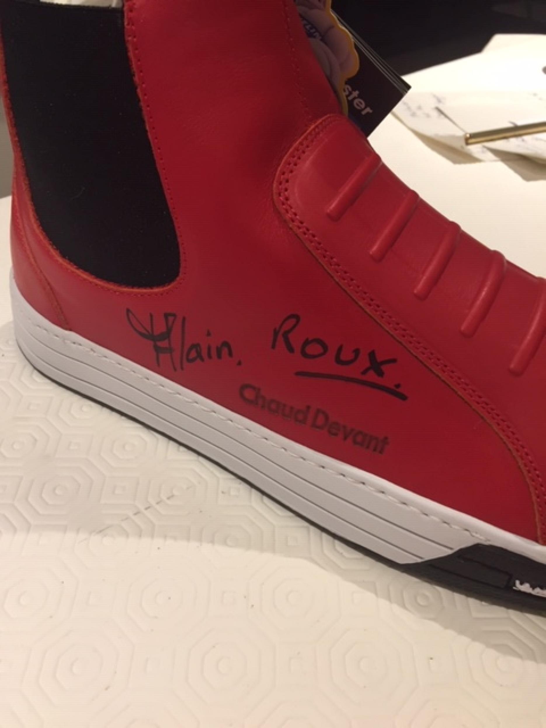 Alain Roux' signed boots up for grabs