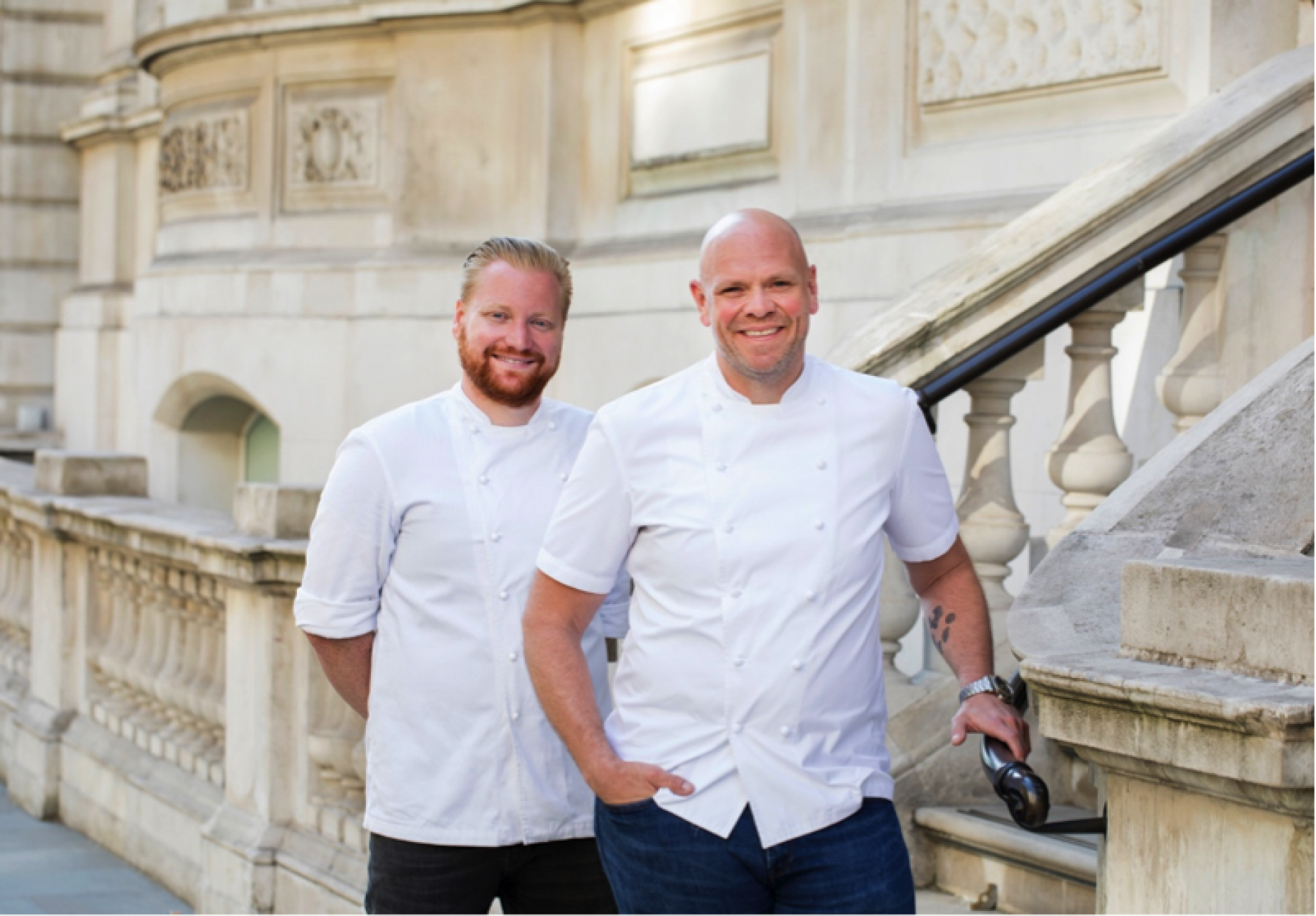 Head chef Nick Beardshaw with Tom Kerridge
