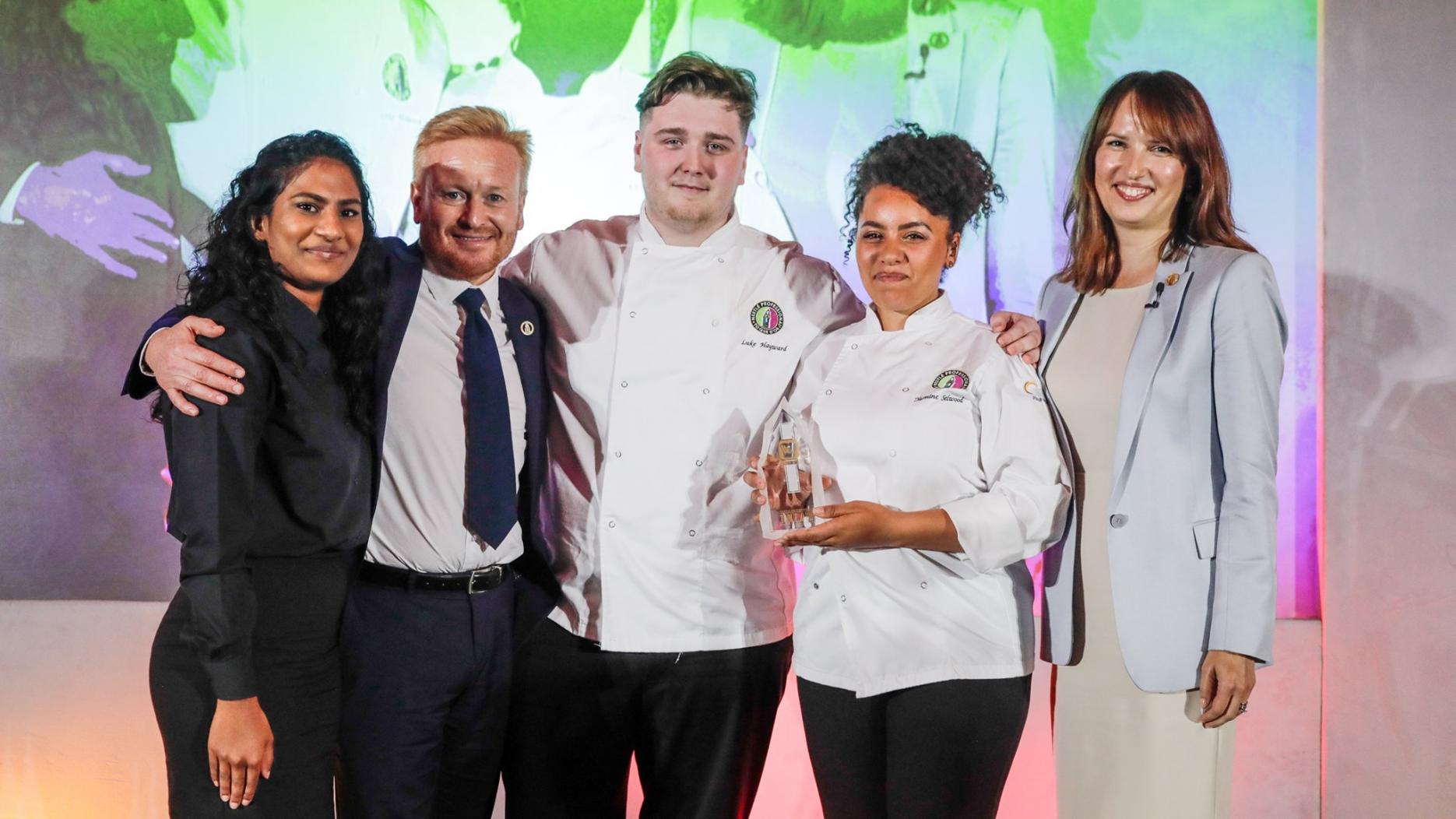 The University College Birmingham winners with Katya Simmons, managing director, Nestlé Professional